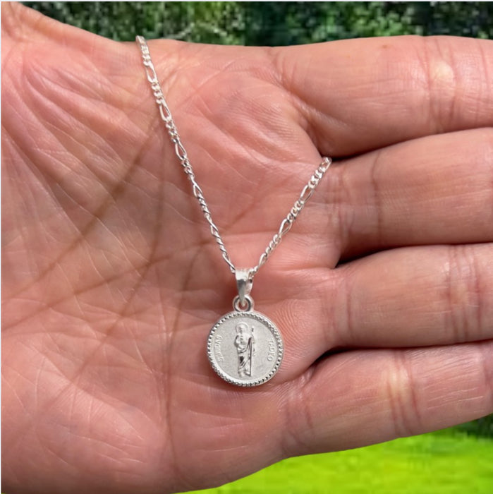 Sterling Silver Medal Saint Jude Thaddeus Necklace-SN-24