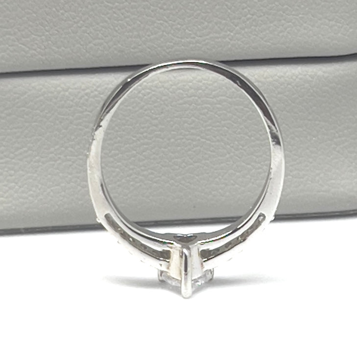 Sterling Silver Heart CZ Ring-ER-10