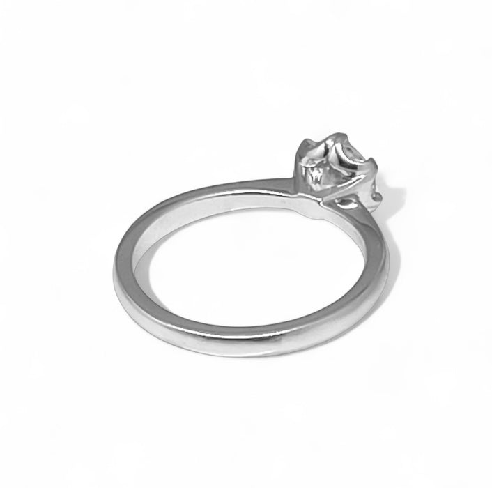 Sterling Silver Clear CZ Crown Setting Ring-ER-139