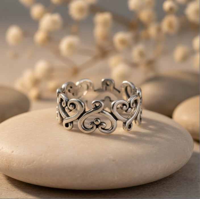Sterling Silver Infinity Heart Ring-SR-22