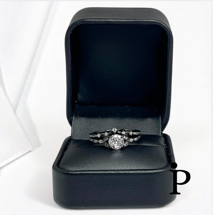 Sterling Silver CZ Engagement Set Ring -ER-155