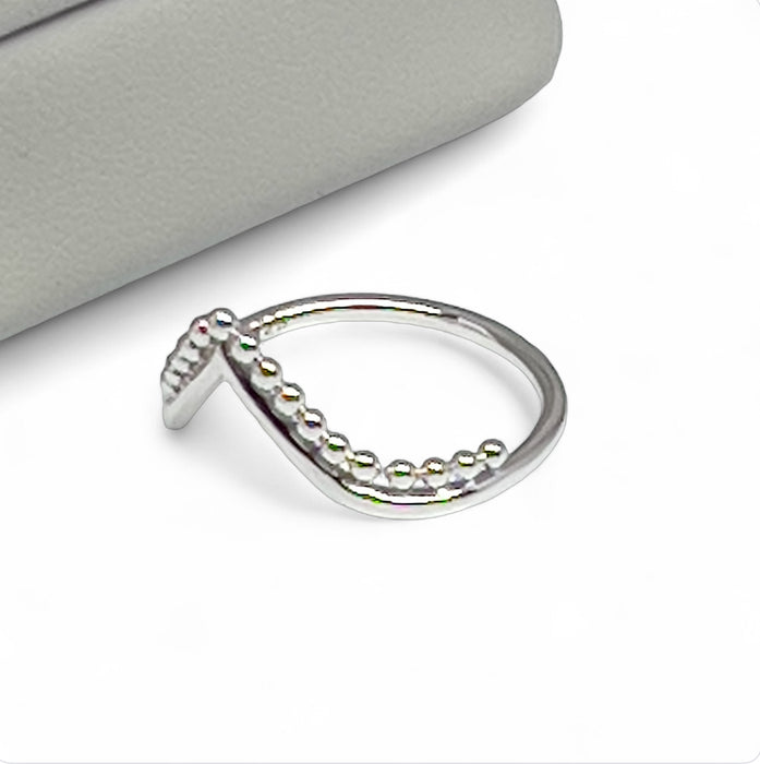 Sterling Silver Minimalist V Shape Ring-SR-11