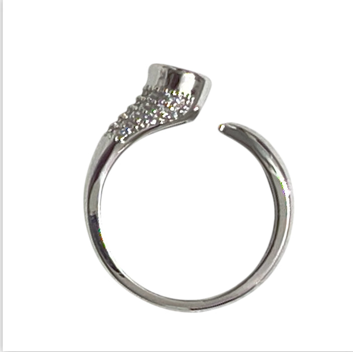 Sterling Silver Engagement CZ Ring-CL-06