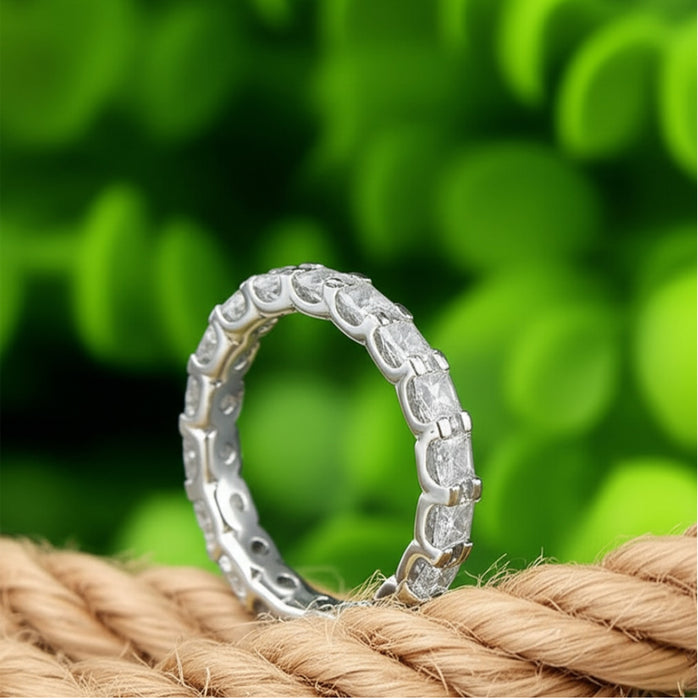 Sterling Silver Round Stackable Eternity CZ Ring ER-53