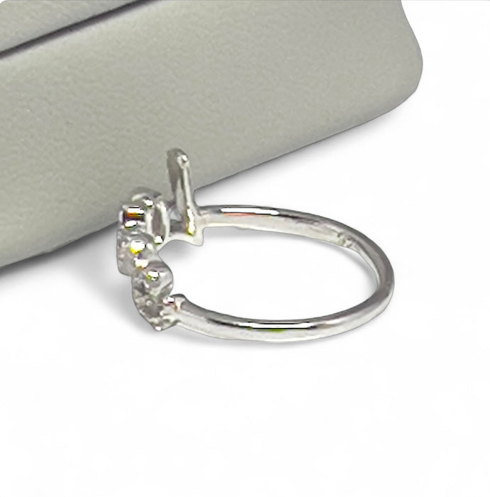 Sterling Silver Love Clear CZ Ring-AE-50