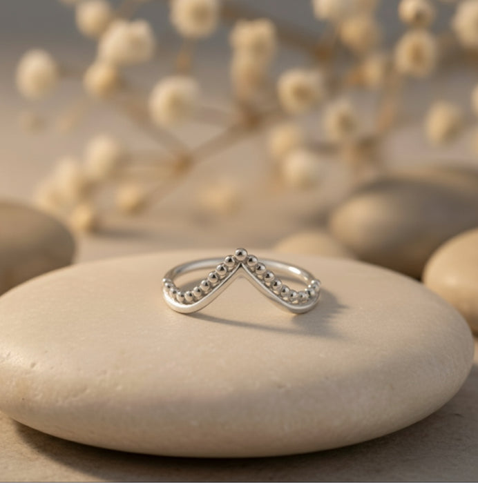 Sterling Silver Minimalist V Shape Ring-SR-11