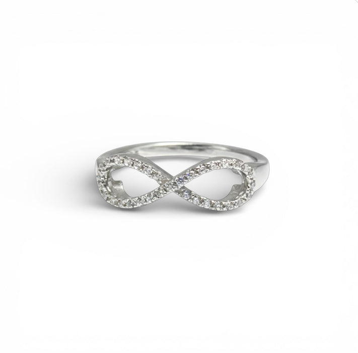 Sterling Silver Infinity CZ Ring-AE-106