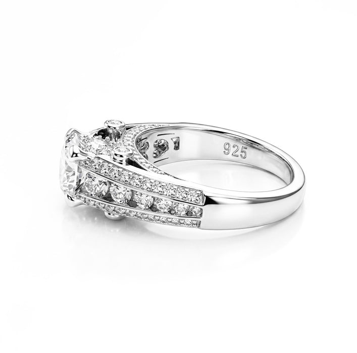 Sterling Silver CZ Engagement Ring-ER-141