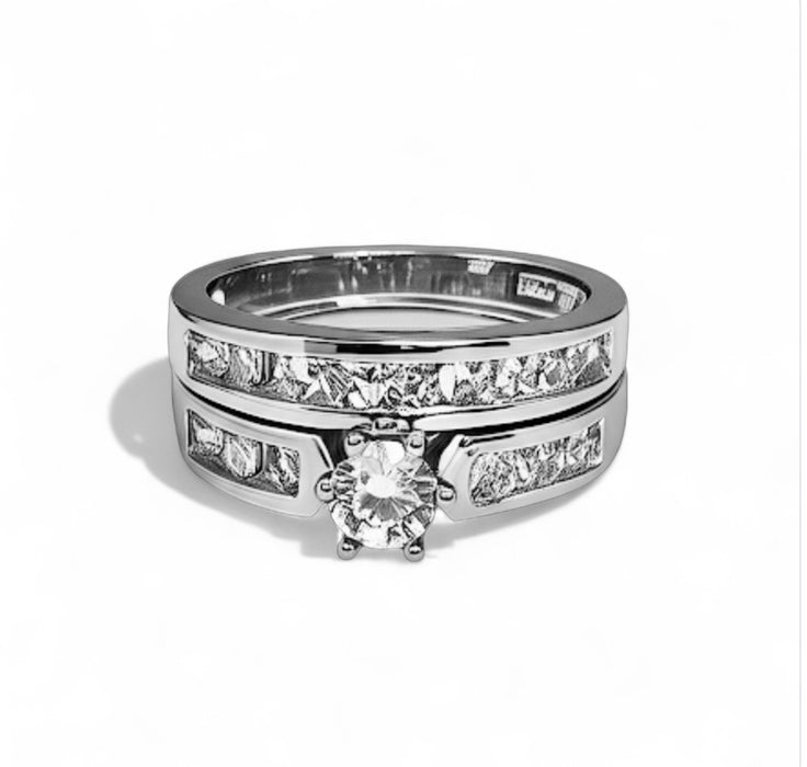 Sterling Silver Round Cut CZ Engagement Ring-ER-96