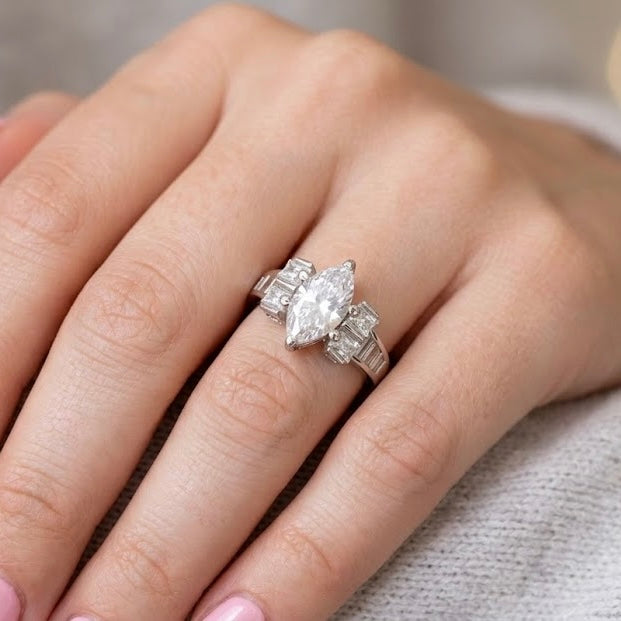 Sterling Silver Marquise CZ Ring -ER-15