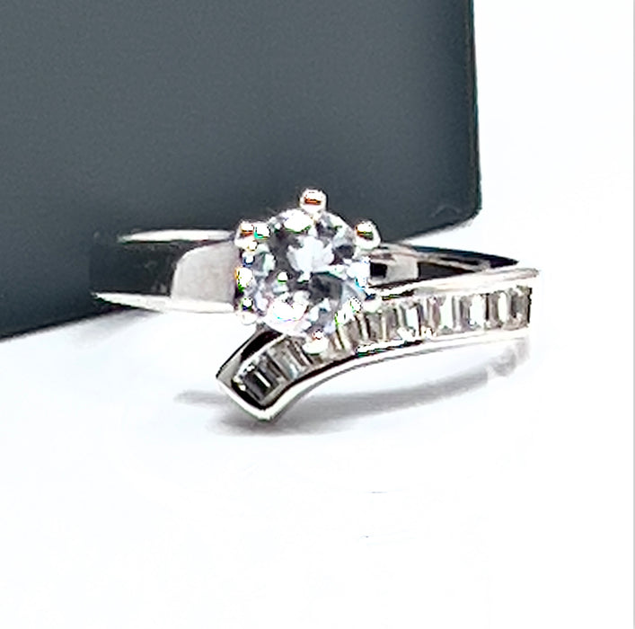 Sterling Silver CZ Wedding Set Ring-CL-08