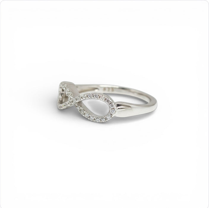 Sterling Silver Infinity CZ Ring-AE-106