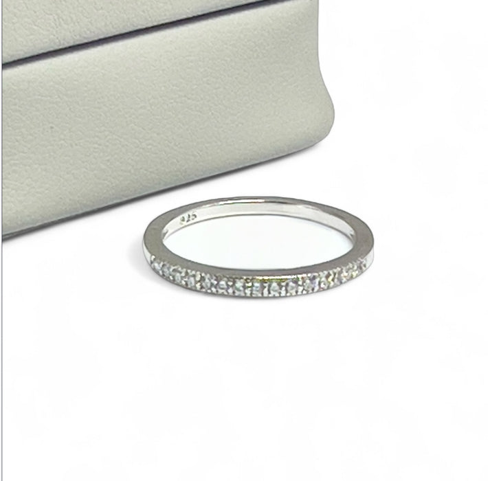 Sterling Silver Pink Marquise CZ Set Ring-AE-105