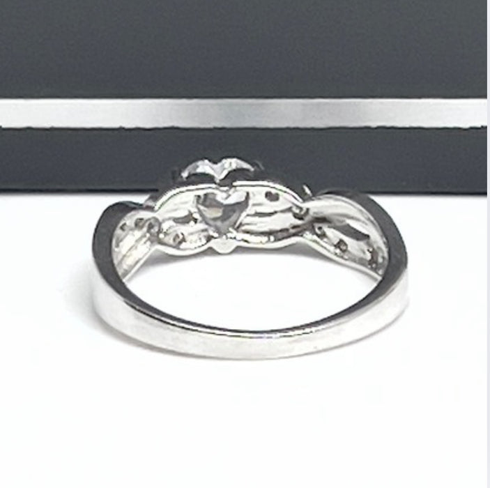 Sterling Silver Infinite Heart Knot Promise Ring-ER-40