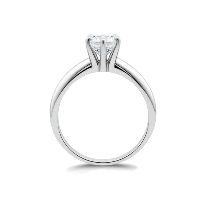 Sterling Silver Engagement Ring with Round Cut CZ-ER-65