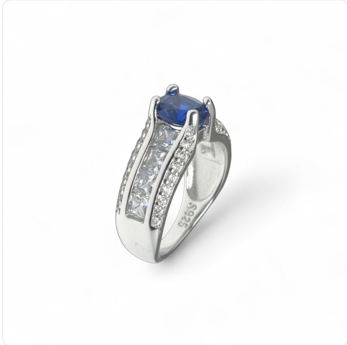 Sterling Silver Engagement CZ Ring-ER-166