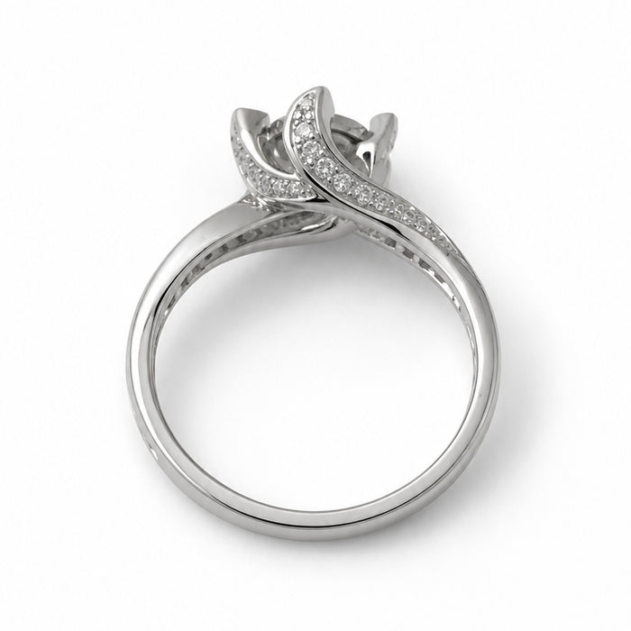Sterling Silver Round Cut CZ Ring-ER-42