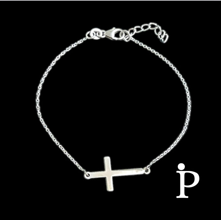 Sterling Silver Cross Bracelet-SB-04