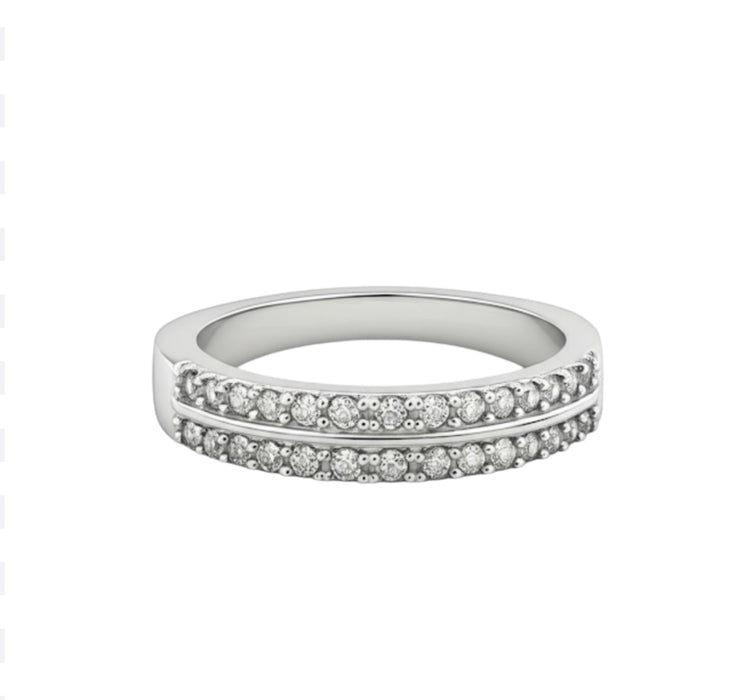 Sterling Silver Solitaire CZ Ring Set-ER-94
