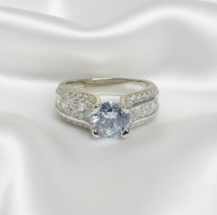 Sterling Silver Trio Wedding Ring Sets-SST-25