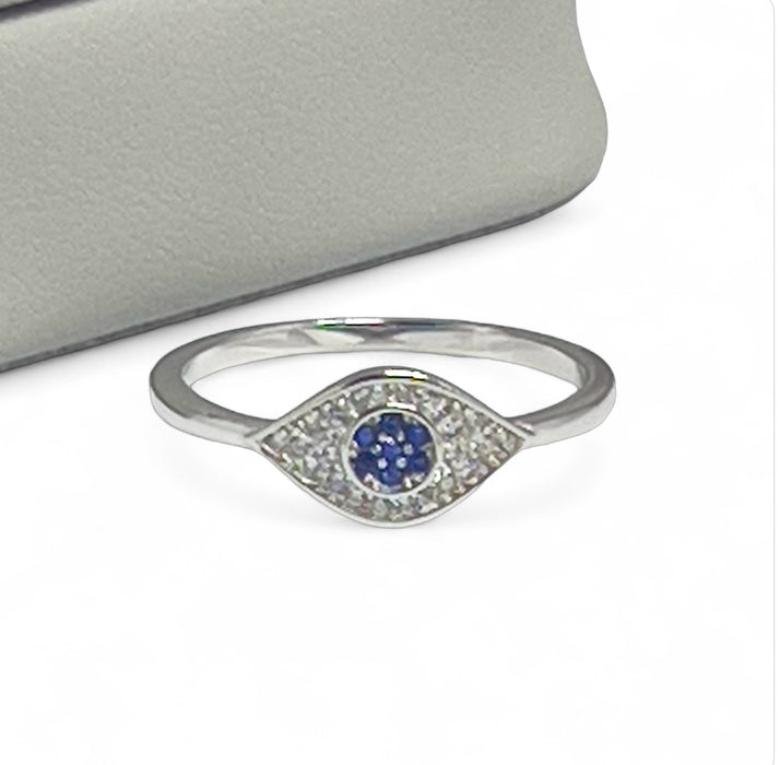 Sterling Silver Evil Eye Ring-AE-101