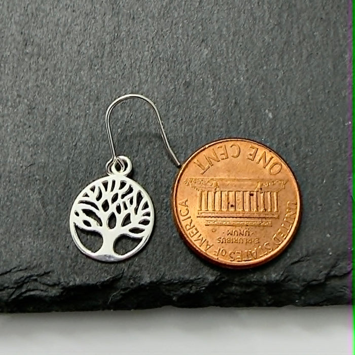 Sterling Silver Tree of Life Hook Earrings-SE-58