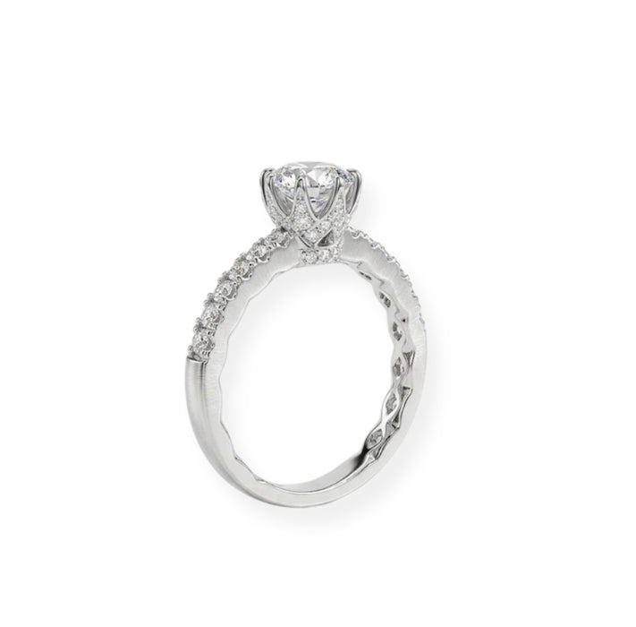 Sterling Silver Clear CZ Crown Engagement Ring-ER-31