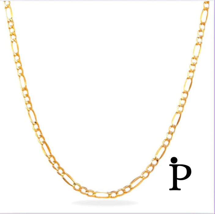 Hollow Figaro Chain in 14K Yellow Gold, 2.MM, 24"-GCH-03