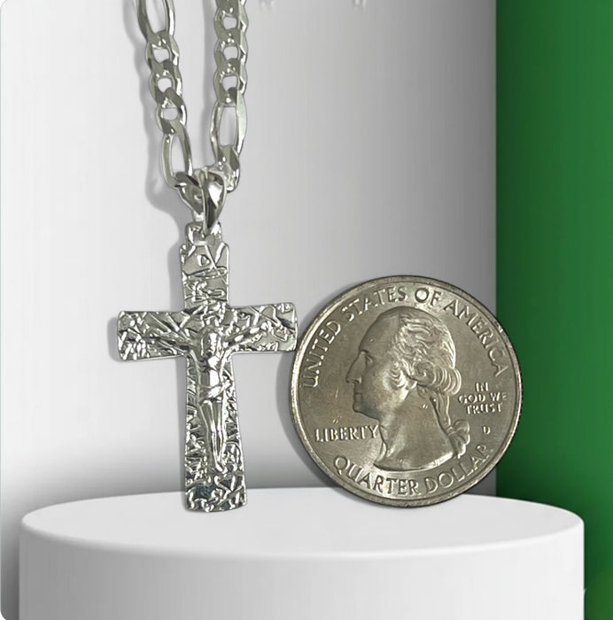 Sterling Silver Crucifix Pendant Necklace-SN-25