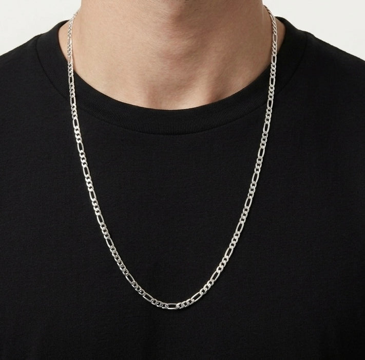 Sterling Silver Figaro Chain-26"-SC-03