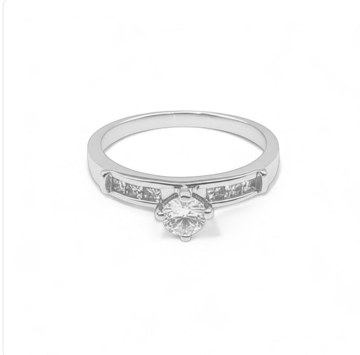 Sterling Silver 2-piece Engagement Set CZ Ring-ER-147