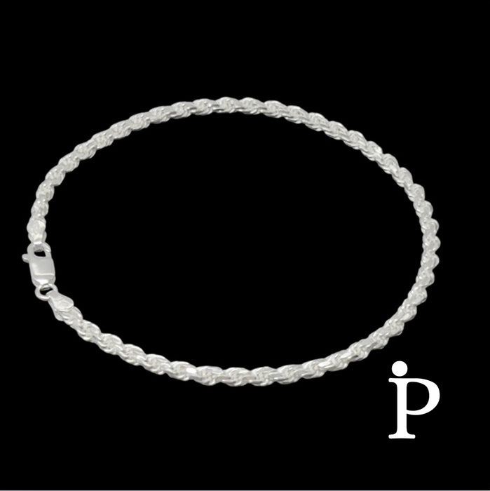 Sterling Silver Rope Bracelet- 8.0"-SB-31