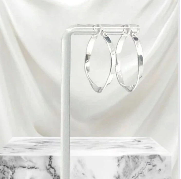 Sterling Silver 1.0mm x 27.0mm Hoop Twist Earrings-SE-19