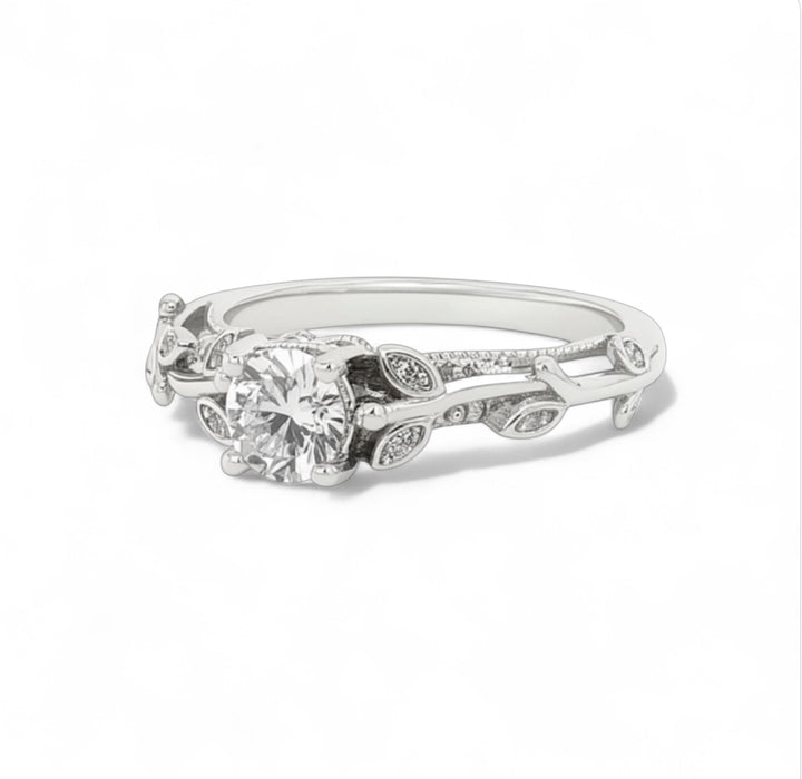 Sterling Silver CZ Engagement Ring-ER-159