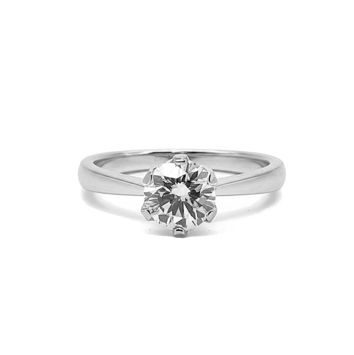 Sterling Silver Clear CZ Crown Setting Ring-ER-139