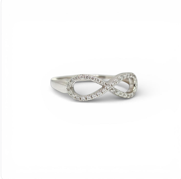 Sterling Silver Infinity CZ Ring-AE-106