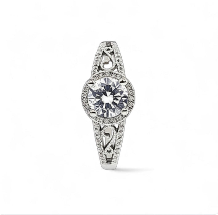 Sterling Silver Engagement CZ Ring-ER-137