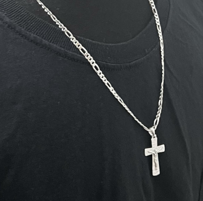 Sterling Silver Crucifix Pendant Necklace-SN-25
