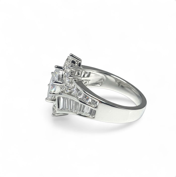 Sterling Silver Marquise CZ Engagement Ring-ER-150