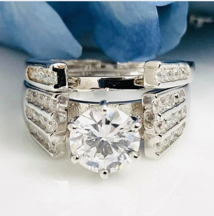 Sterling Silver CZ Engagement Ring -ER-14