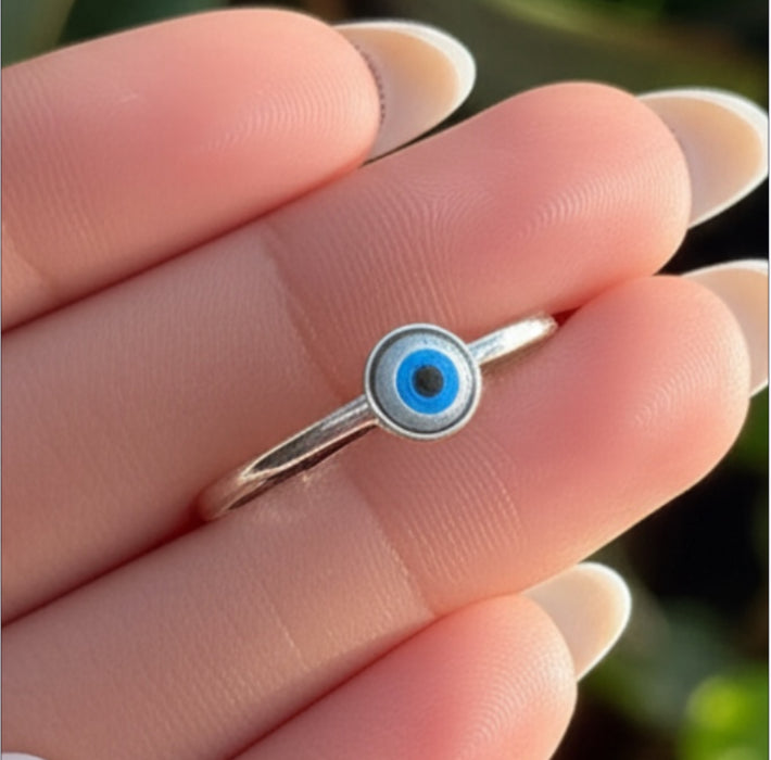 Sterling Silver Turkish Eye Ring-AE-121
