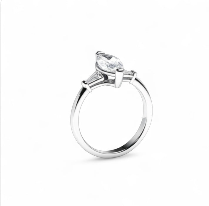 Sterling Silver Vintage-Inspired Engagement Ring -ER-129
