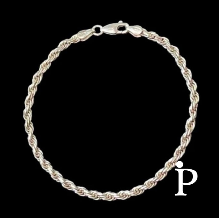 Rope Bracelet Solid Sterling Silver-SB-06