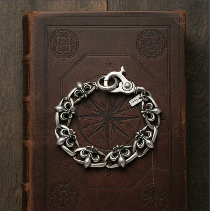 Stainless Steel Fleur De Lis Bracelet-CS-44