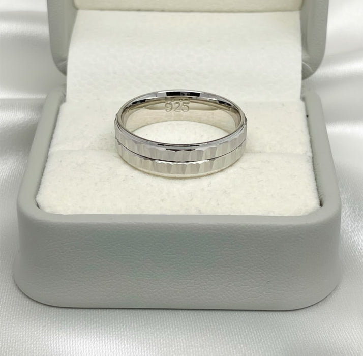 Sterling Silver Trio Wedding Ring Sets-SST-14