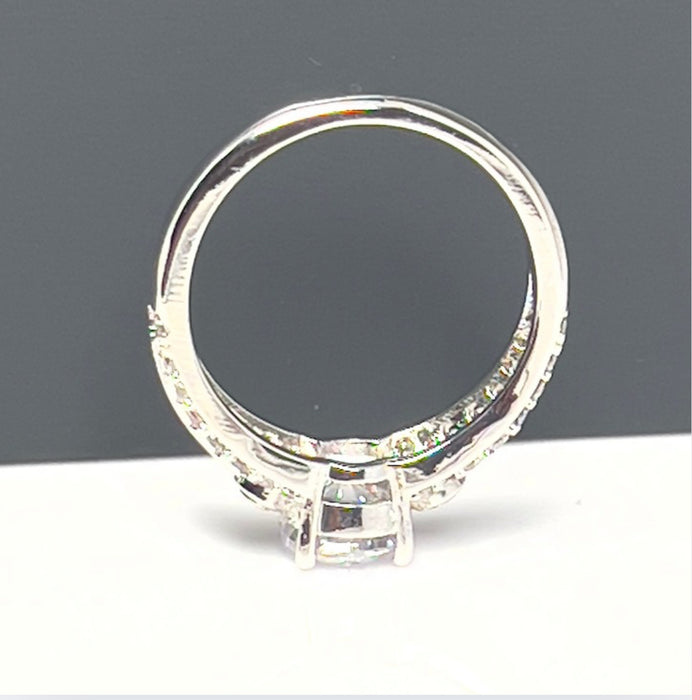 Sterling Silver CZ Engagement Ring-CL-02