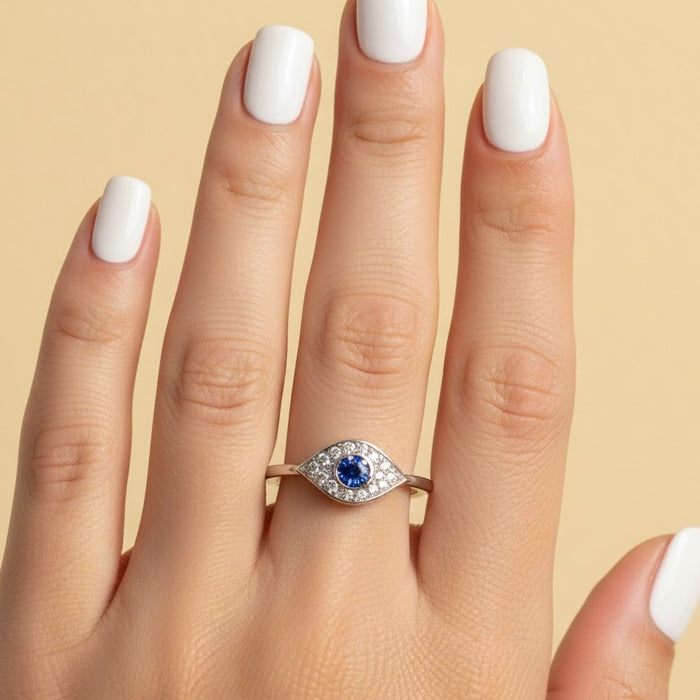 Sterling Silver Evil Eye Ring-AE-101