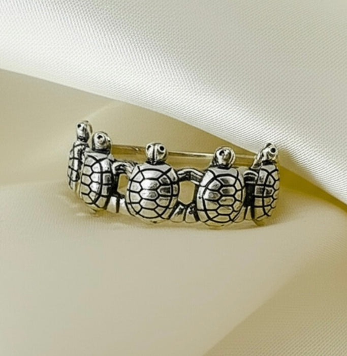 Sterling Silver Turtle Charm Ring-SR-03