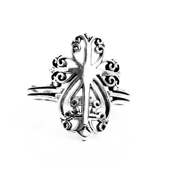 Sterling Silver Filigree Cross Ring-SR-16