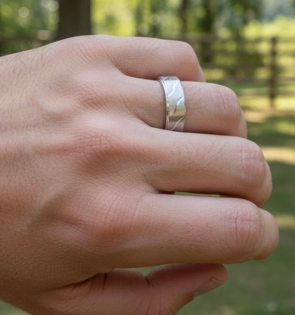 Sterling Silver Elegant .925 Wedding Ring -SW-19